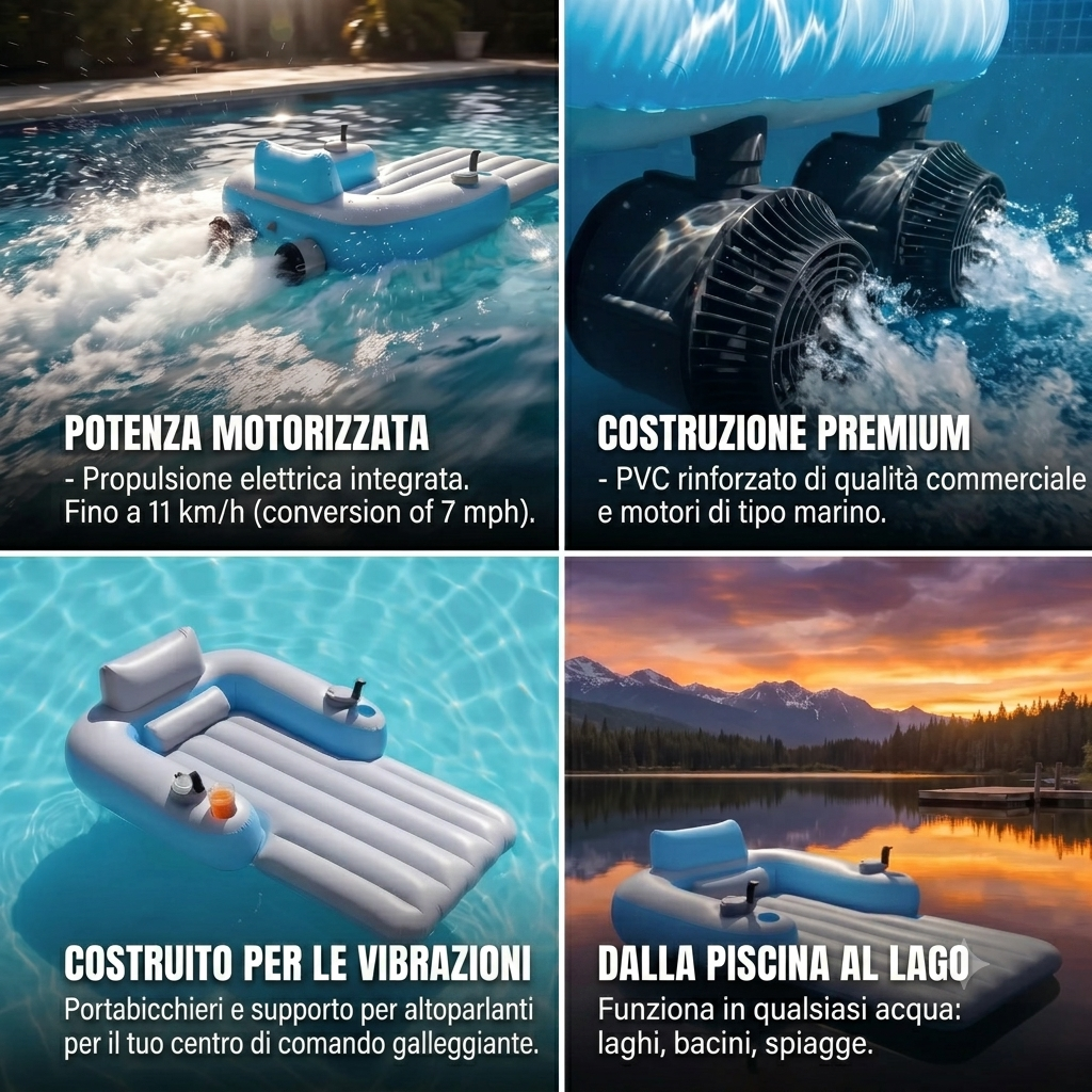 Lettino Gonfiabile Motorizzato AcquaSprint